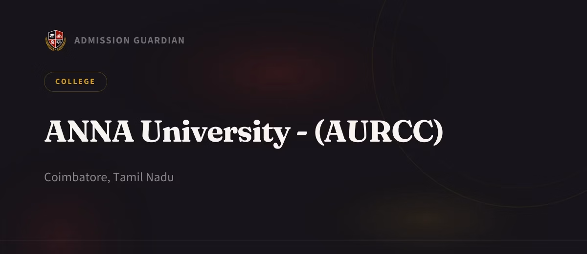 ANNA University - (AURCC) cover photo 1