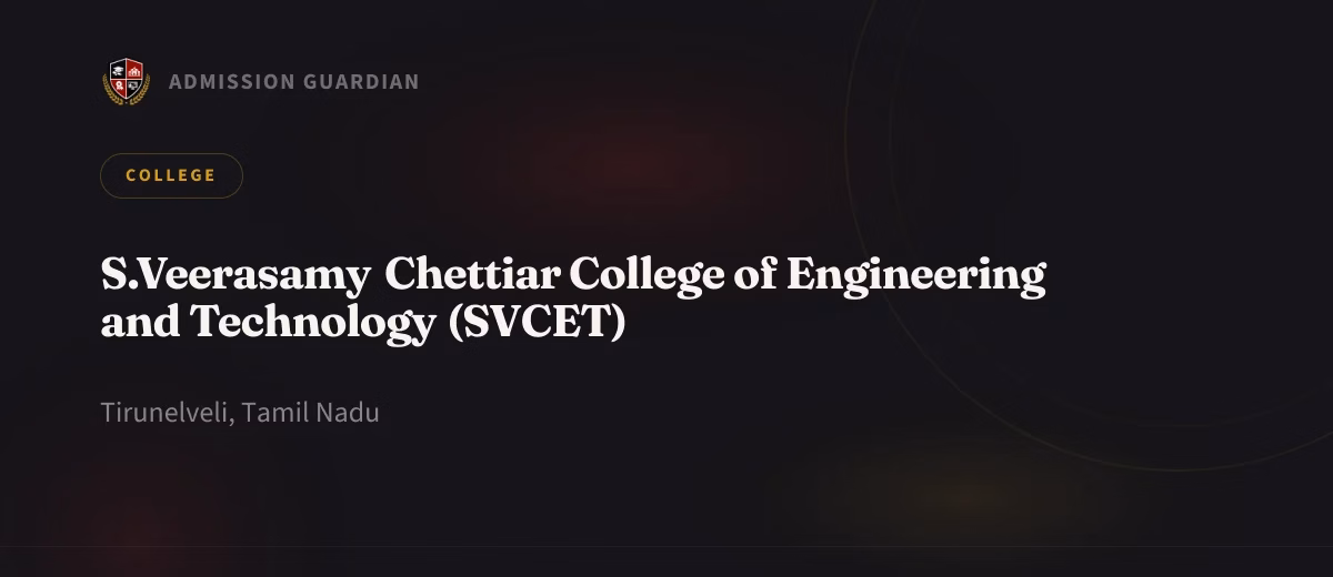 S.Veerasamy Chettiar College of Engineering and Technology (SVCET) cover photo 1