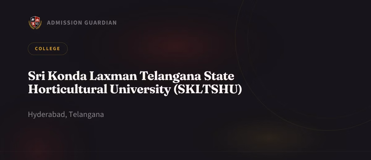 Sri Konda Laxman Telangana State Horticultural University (SKLTSHU) cover photo 1