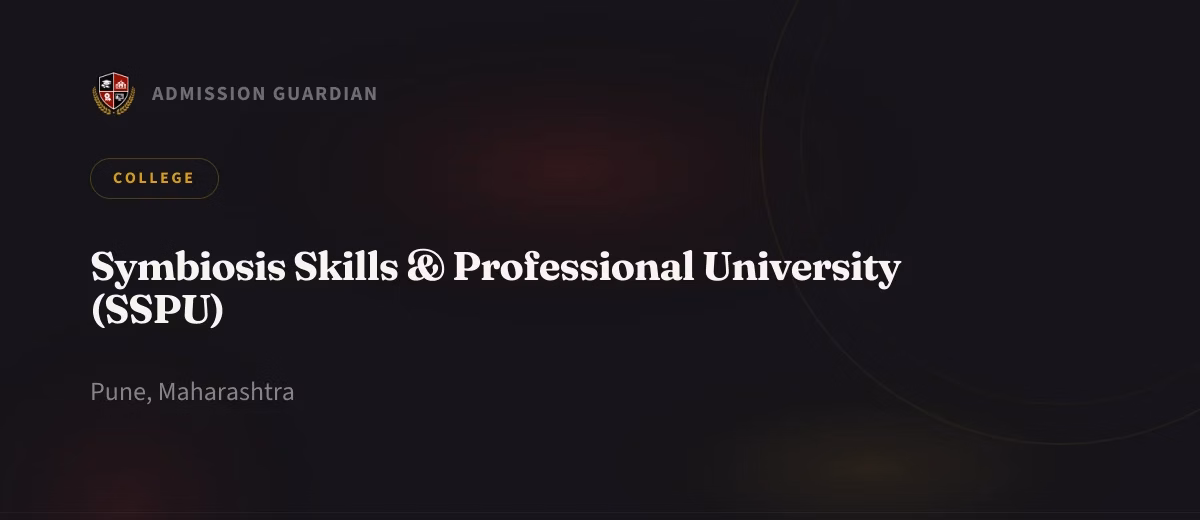 Symbiosis Skills & Professional University (SSPU) cover photo 1
