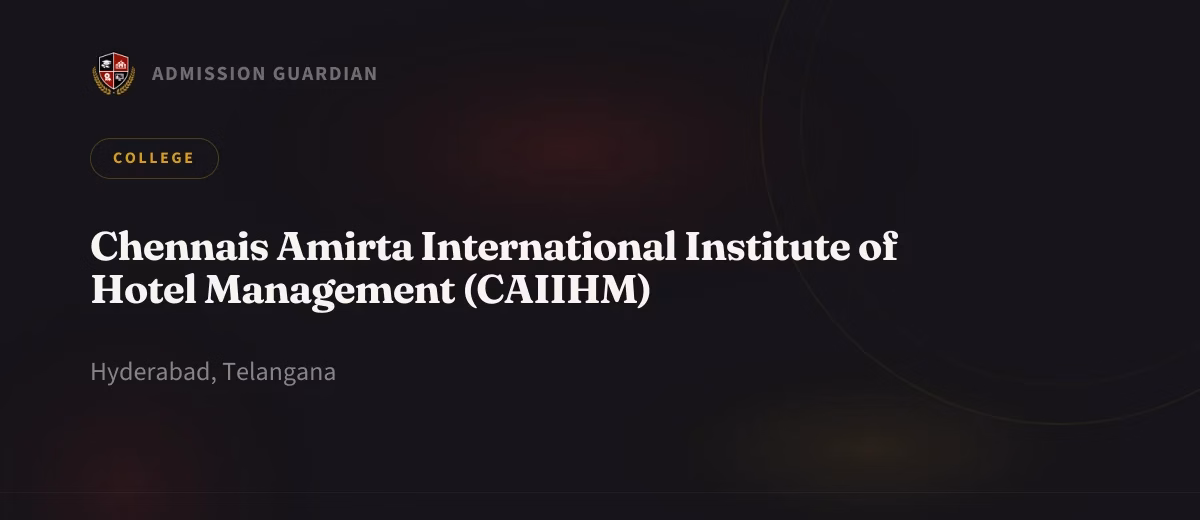 Chennais Amirta International Institute of Hotel Management (CAIIHM) cover photo 1