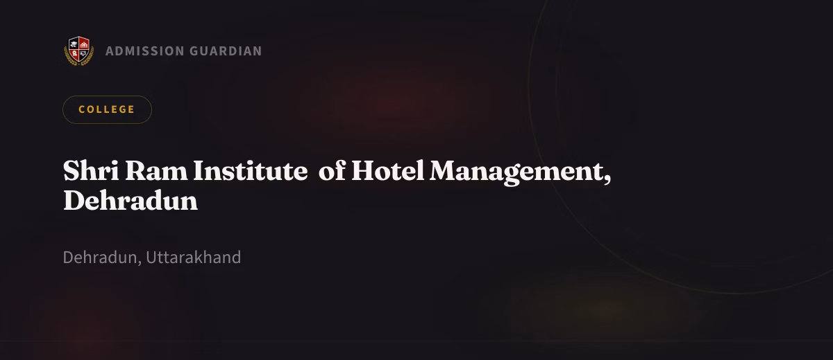 Shri Ram Institute of Hotel Management, Dehradun cover photo 1