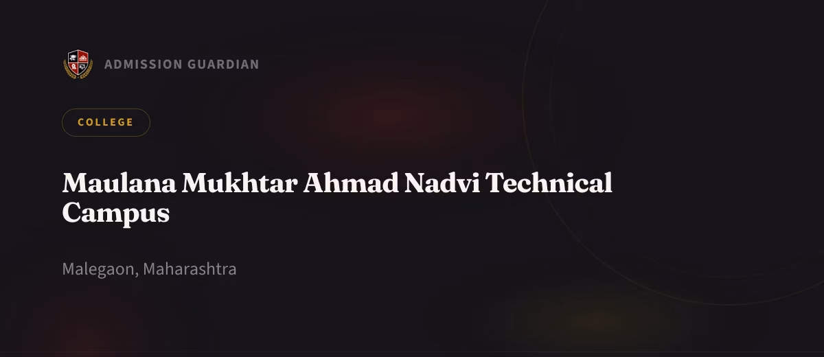 Maulana Mukhtar Ahmad Nadvi Technical Campus cover photo 1