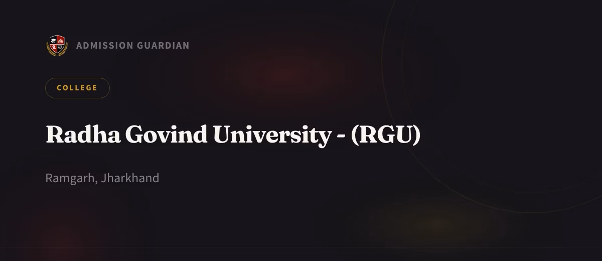 Radha Govind University - (RGU) cover photo 1