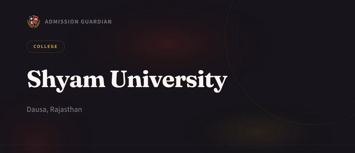 Shyam University cover photo 1