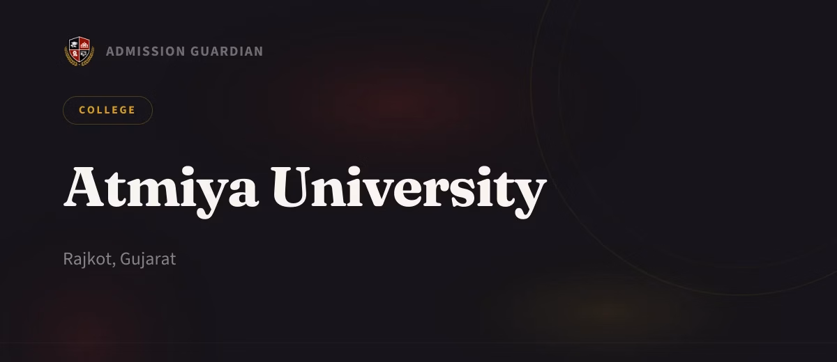 Atmiya University cover photo 1
