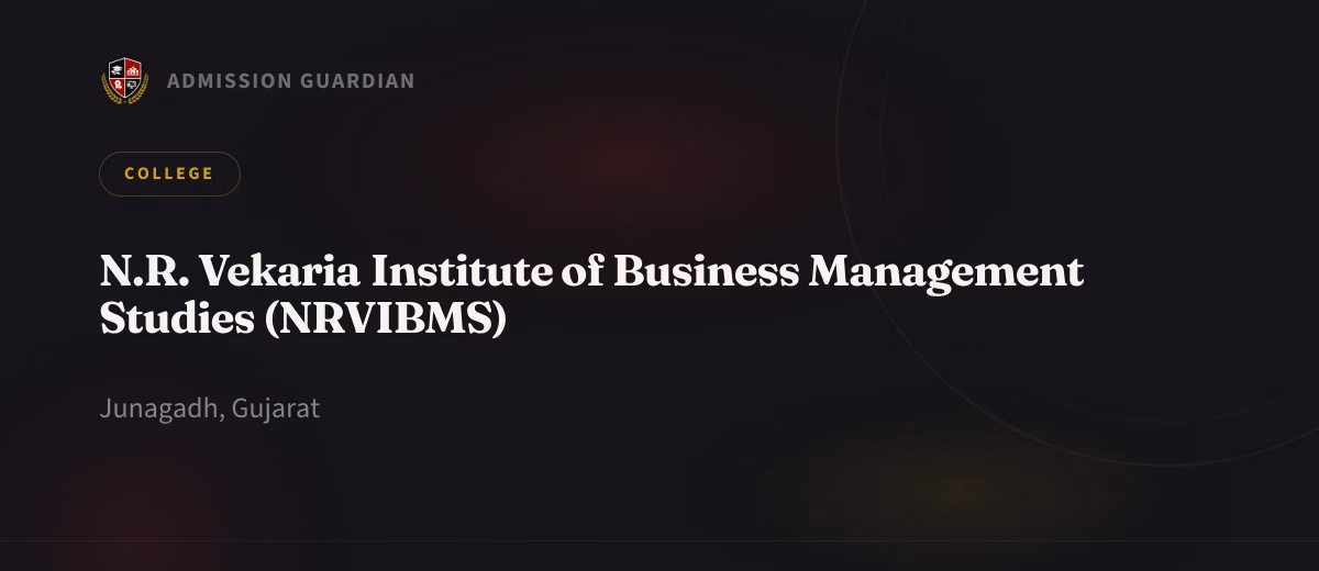 N.R. Vekaria Institute of Business Management Studies (NRVIBMS) cover photo 1