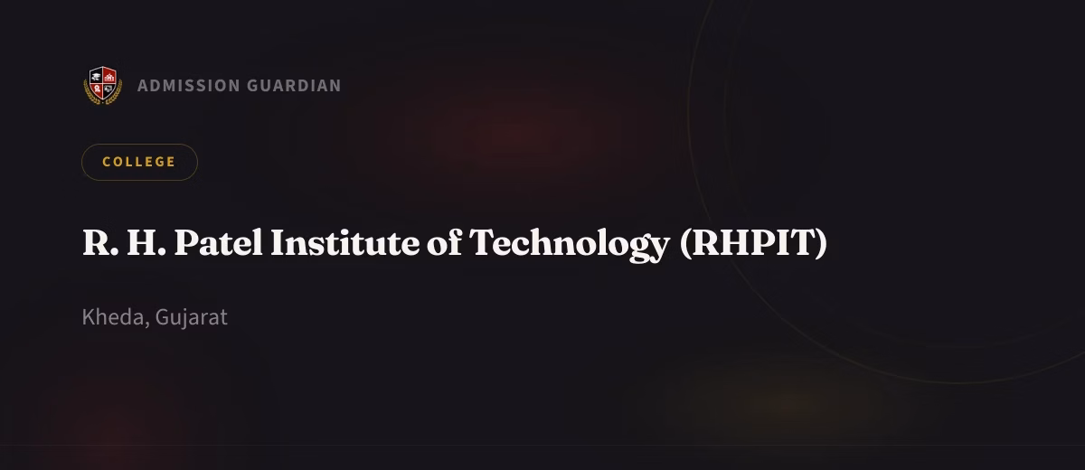 R. H. Patel Institute of Technology (RHPIT) cover photo 1