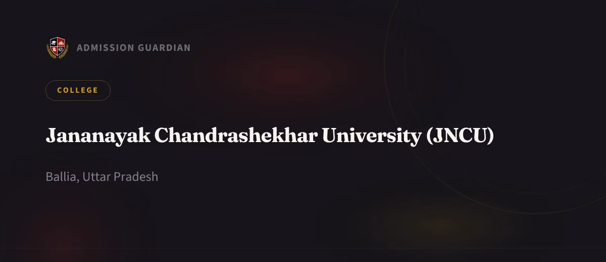 Jananayak Chandrashekhar University (JNCU) cover photo 1