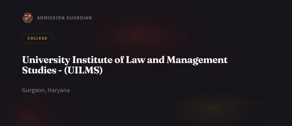 University Institute of Law and Management Studies - (UILMS) cover photo 1