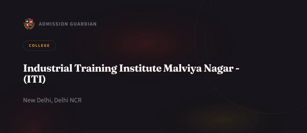 Industrial Training Institute Malviya Nagar - (ITI) cover photo 1