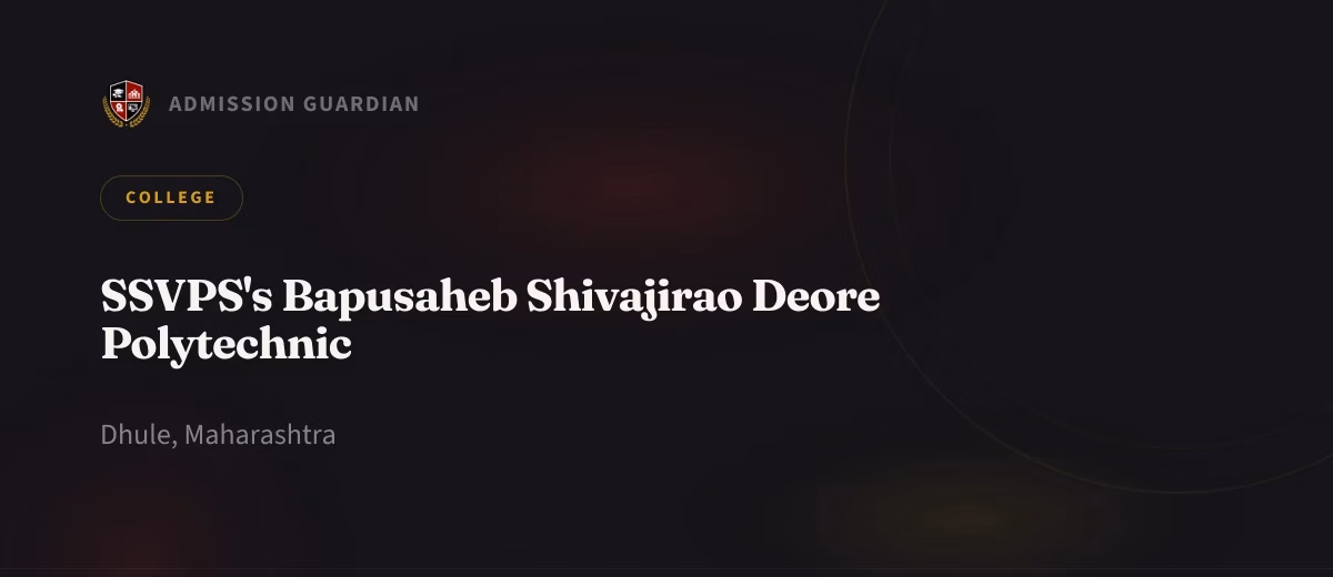 SSVPS's Bapusaheb Shivajirao Deore Polytechnic cover photo 1