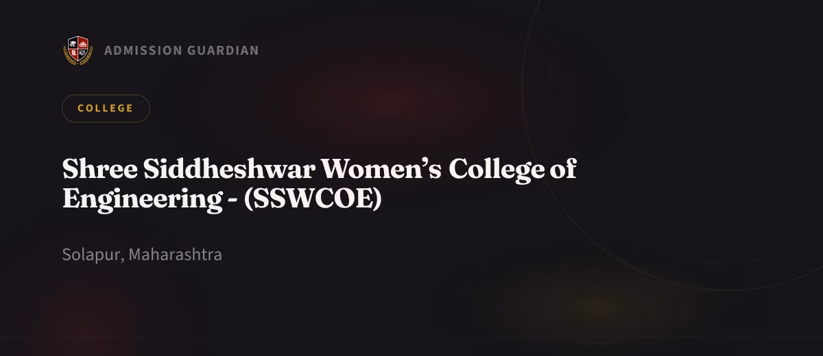 Shree Siddheshwar Women’s College of Engineering - (SSWCOE) cover photo 1