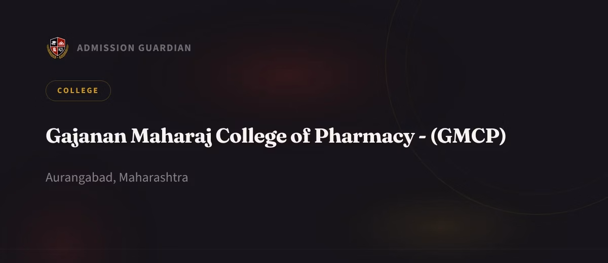 Gajanan Maharaj College of Pharmacy - (GMCP) cover photo 1