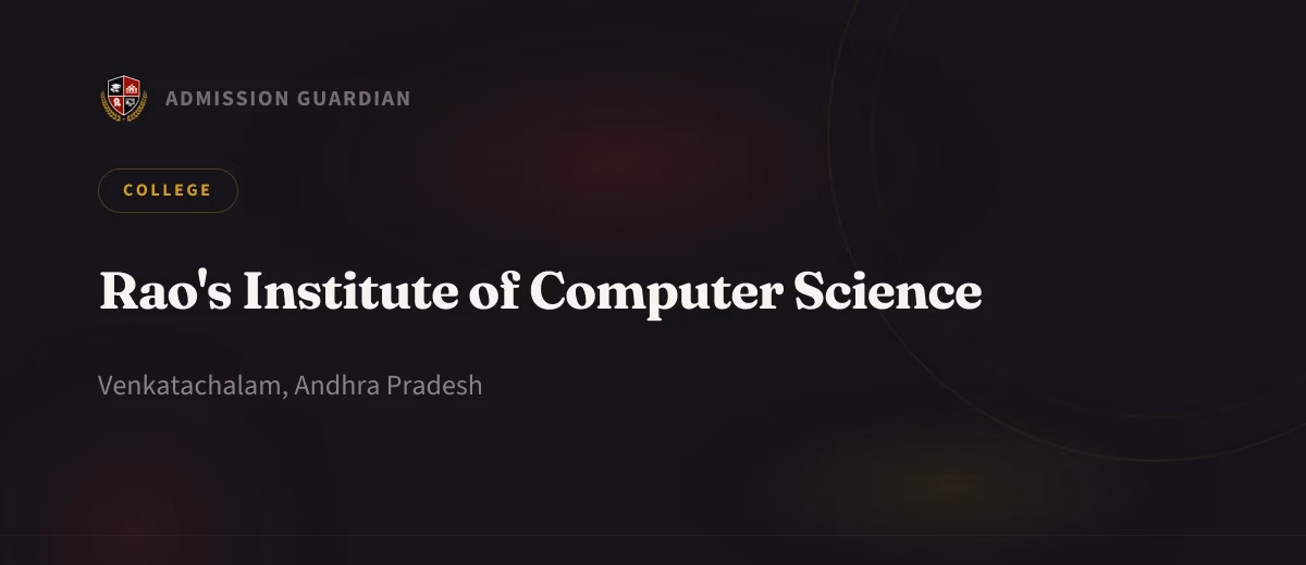 Rao's Institute of Computer Science cover photo 1