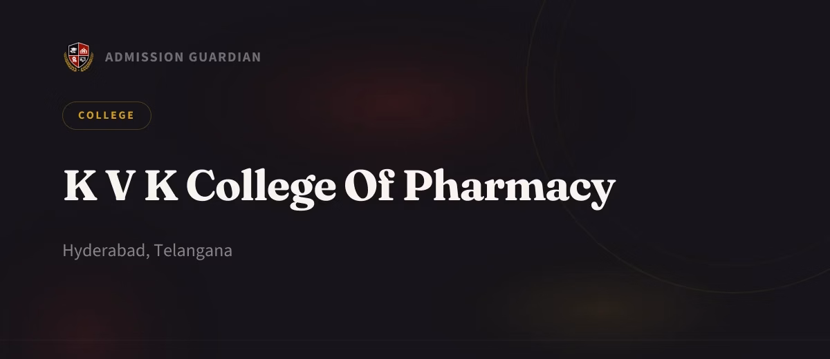 K V K College Of Pharmacy cover photo 1