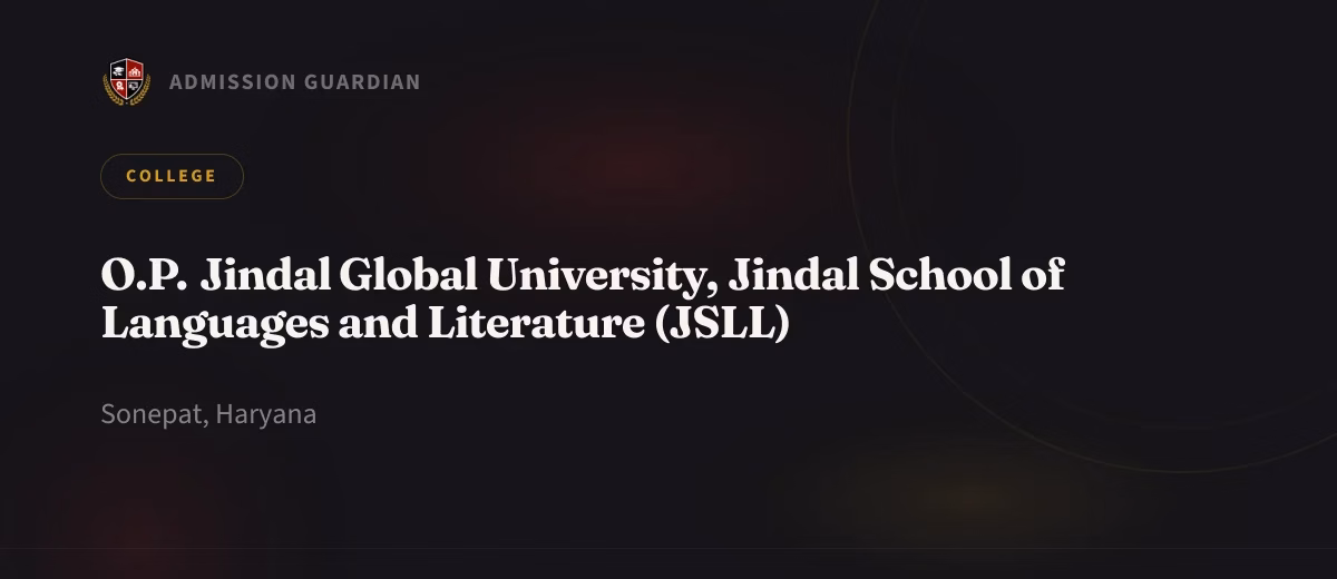 O.P. Jindal Global University, Jindal School of Languages and Literature (JSLL) cover photo 1