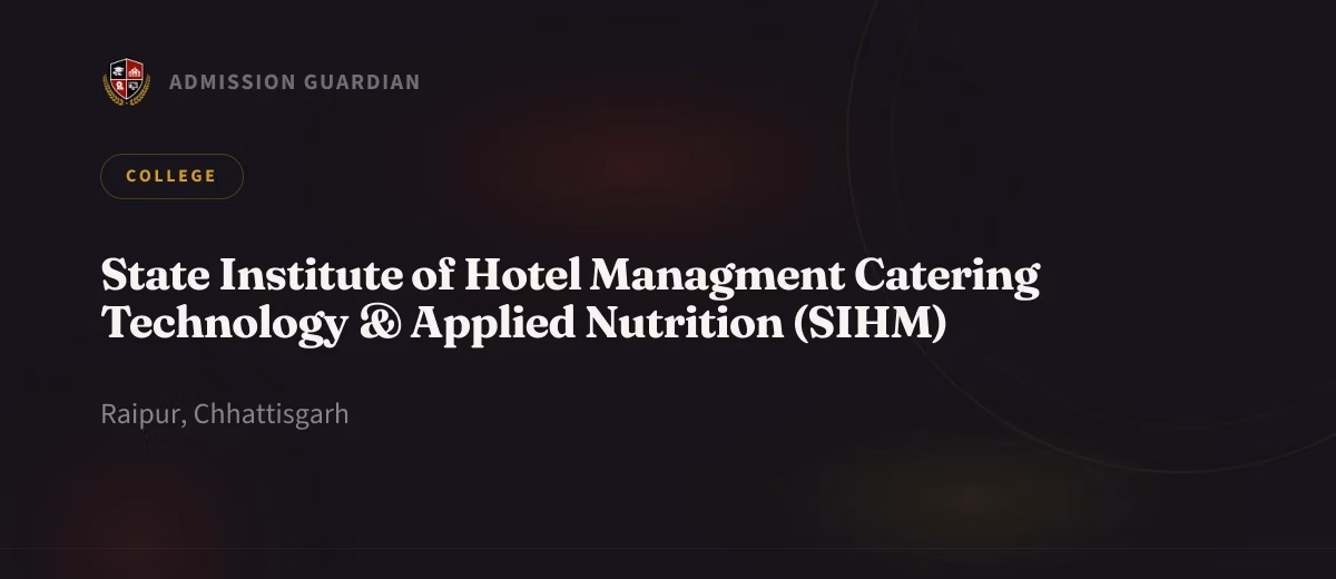 State Institute of Hotel Managment Catering Technology & Applied Nutrition (SIHM) cover photo 1