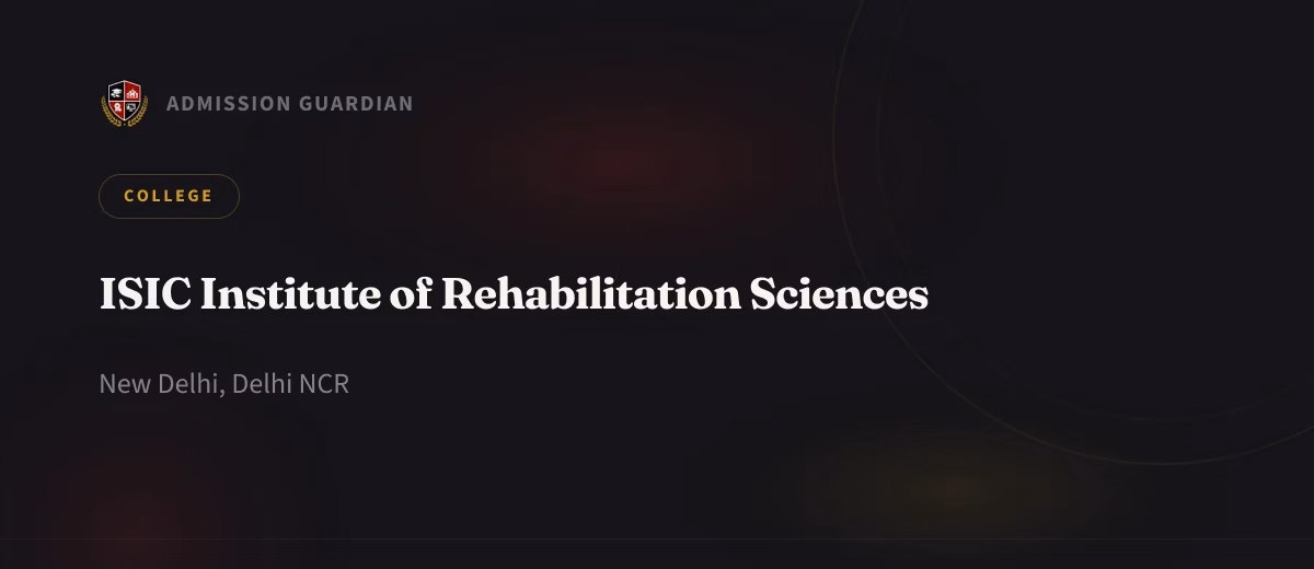 ISIC Institute of Rehabilitation Sciences cover photo 1