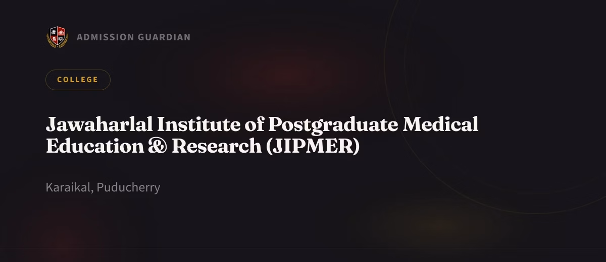 Jawaharlal Institute of Postgraduate Medical Education & Research (JIPMER) cover photo 1