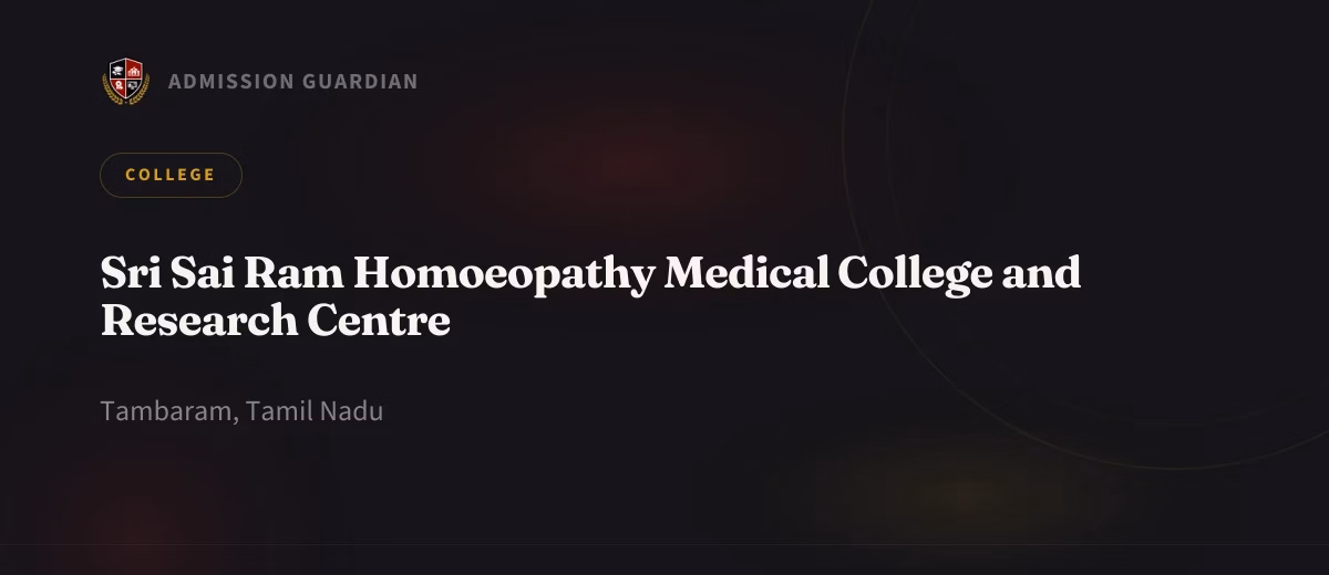 Sri Sai Ram Homoeopathy Medical College and Research Centre cover photo 1