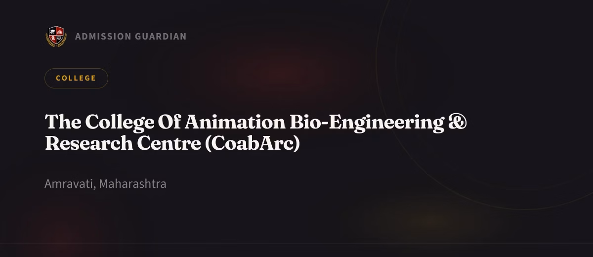 The College Of Animation Bio-Engineering & Research Centre (CoabArc) cover photo 1