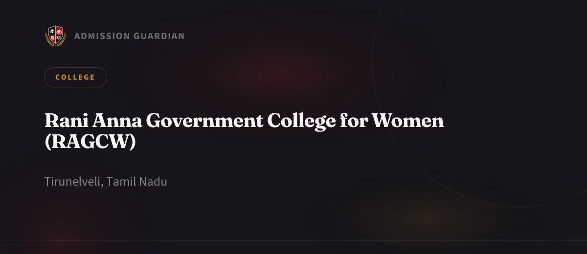 Rani Anna Government College for Women (RAGCW) cover photo 1