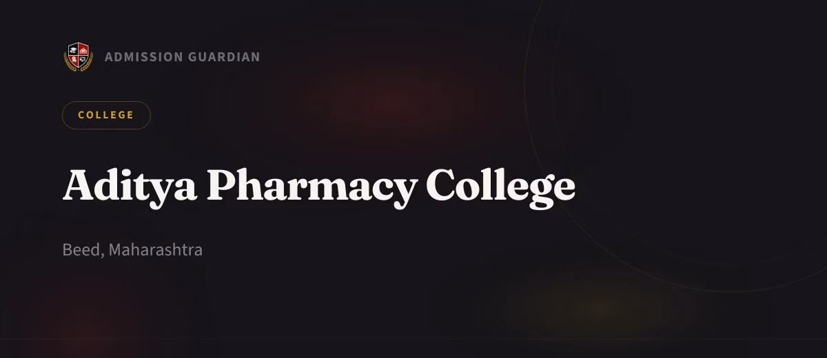 Aditya Pharmacy College cover photo 1
