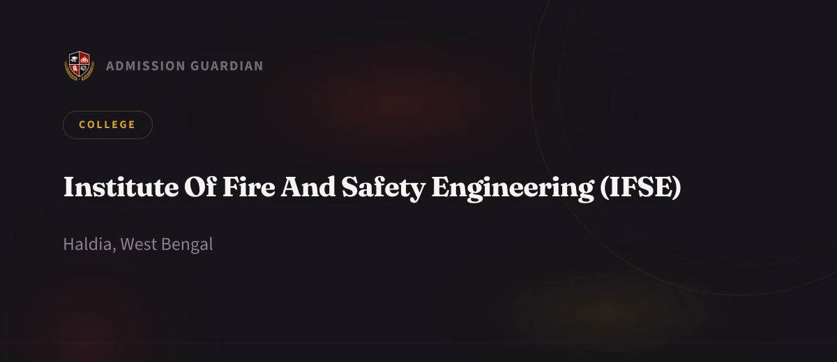 Institute Of Fire And Safety Engineering (IFSE) cover photo 1