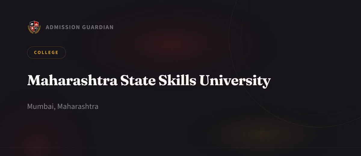 Maharashtra State Skills University cover photo 1