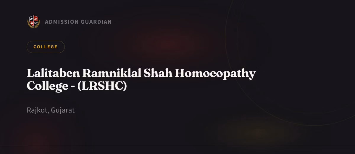 Lalitaben Ramniklal Shah Homoeopathy College - (LRSHC) cover photo 1