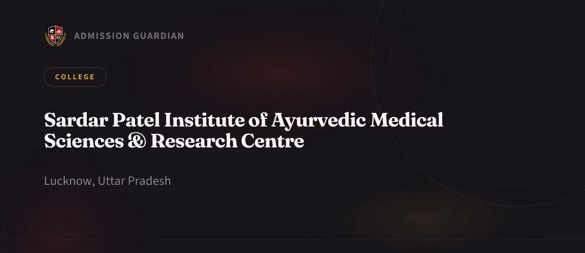 Sardar Patel Institute of Ayurvedic Medical Sciences & Research Centre cover photo 1