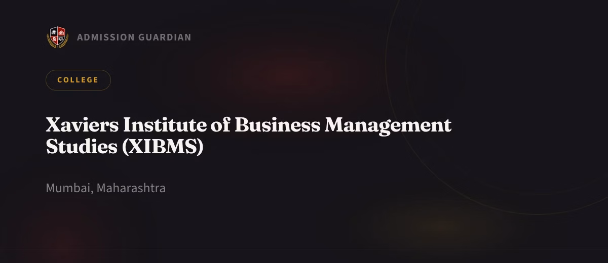 Xaviers Institute of Business Management Studies (XIBMS) cover photo 1