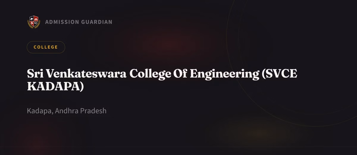 Sri Venkateswara College Of Engineering (SVCE KADAPA) cover photo 1
