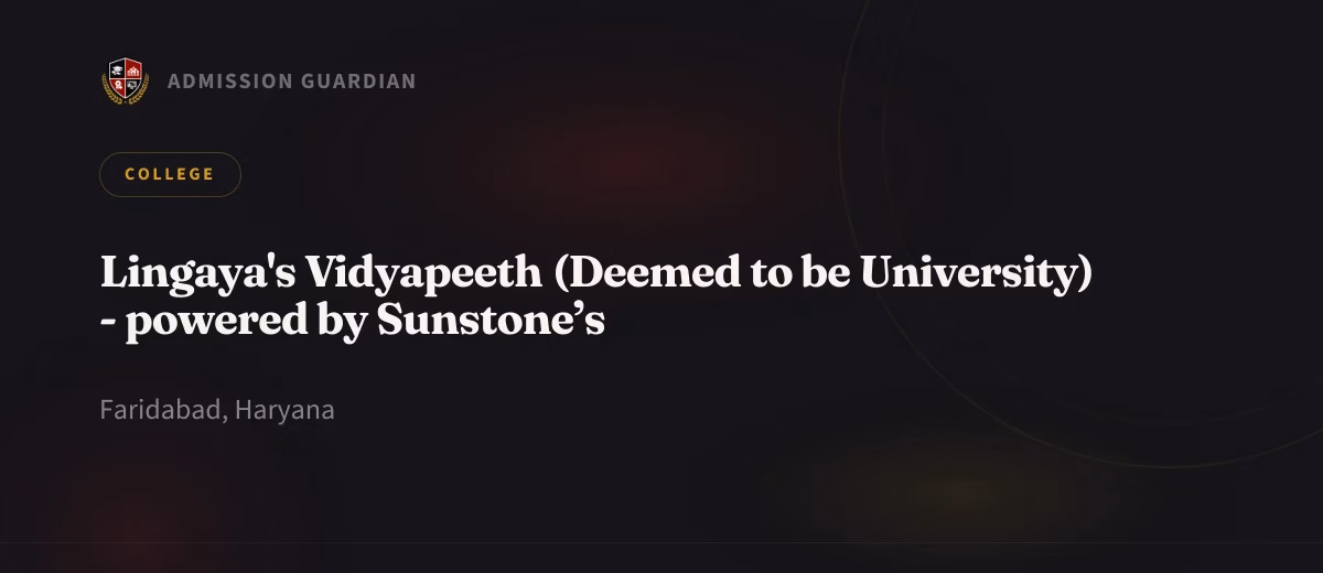 Lingaya's Vidyapeeth (Deemed to be University) - powered by Sunstone’s cover photo 1