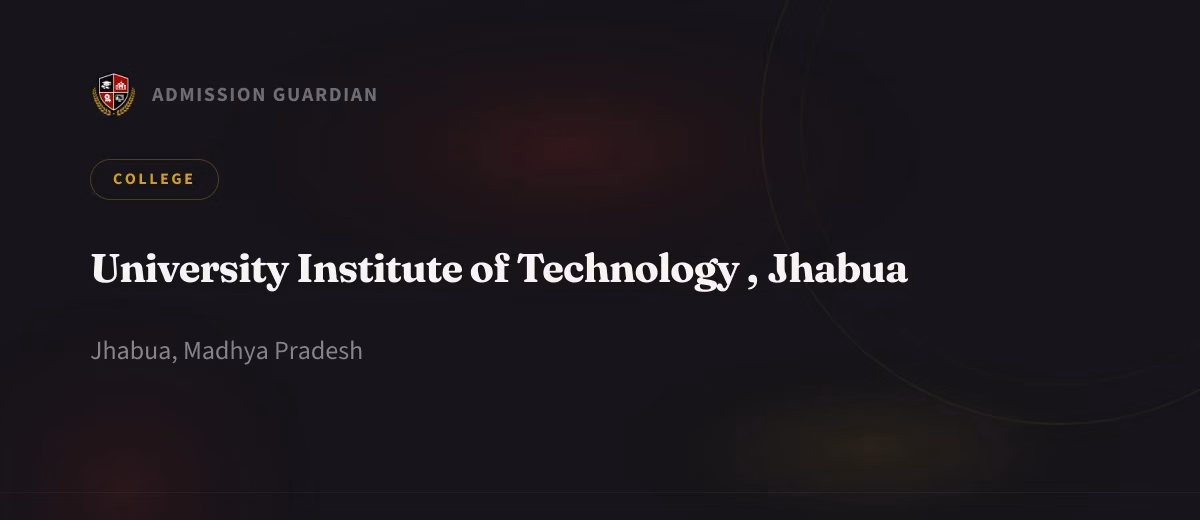University Institute of Technology , Jhabua cover photo 1
