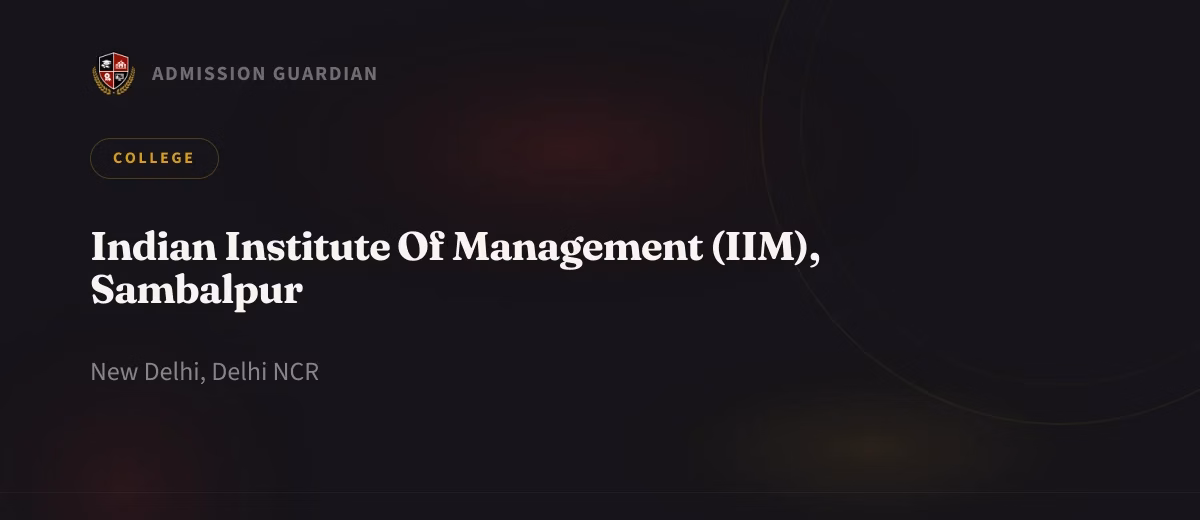 Indian Institute Of Management (IIM), Sambalpur cover photo 1