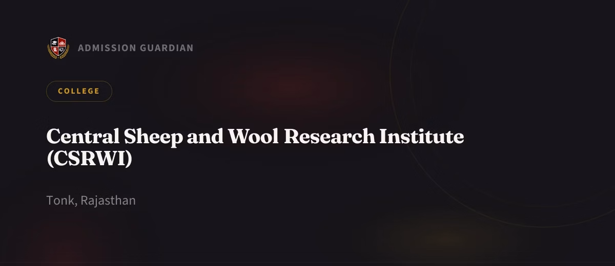 Central Sheep and Wool Research Institute (CSRWI) cover photo 1