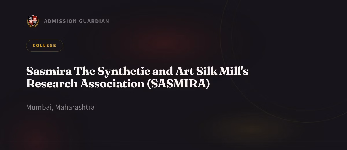 Sasmira The Synthetic and Art Silk Mill's Research Association (SASMIRA) cover photo 1