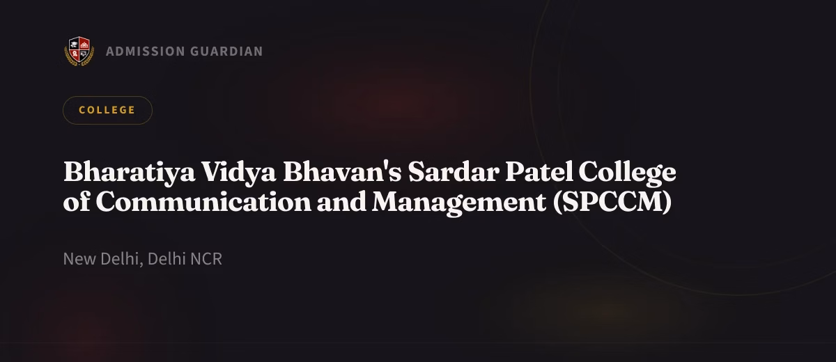 Bharatiya Vidya Bhavan's Sardar Patel College of Communication and Management (SPCCM) cover photo 1