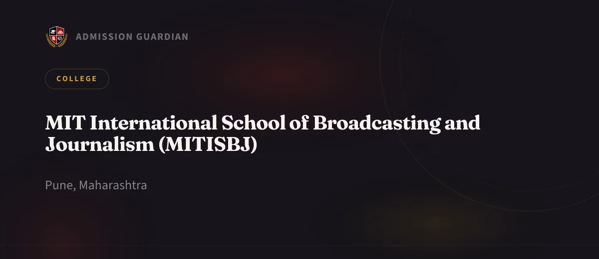 MIT International School of Broadcasting and Journalism (MITISBJ) cover photo 1