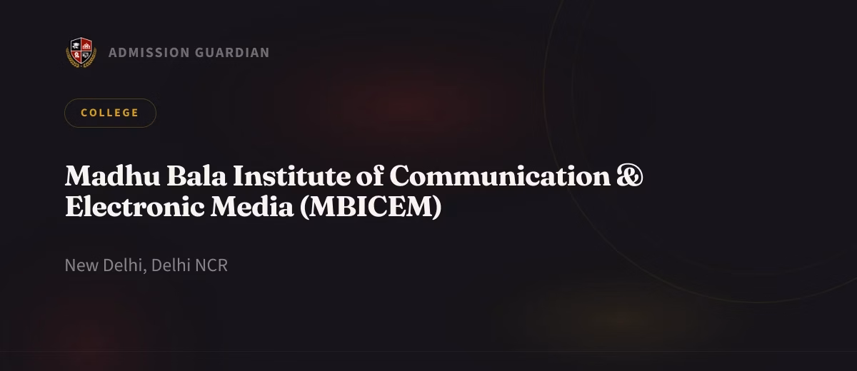 Madhu Bala Institute of Communication & Electronic Media (MBICEM) cover photo 1