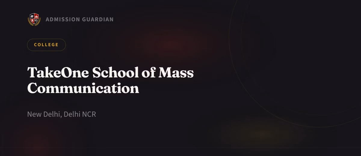 TakeOne School of Mass Communication cover photo 1