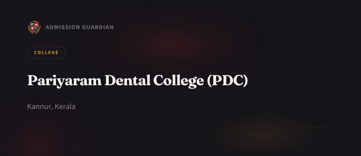 Pariyaram Dental College (PDC) cover photo 1