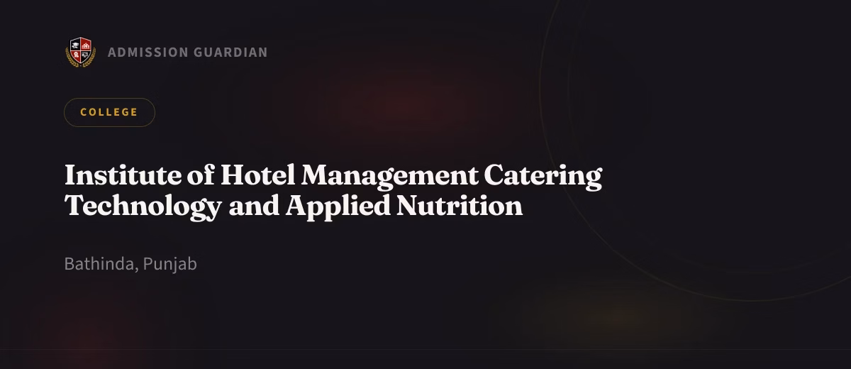 Institute of Hotel Management Catering Technology and Applied Nutrition cover photo 1