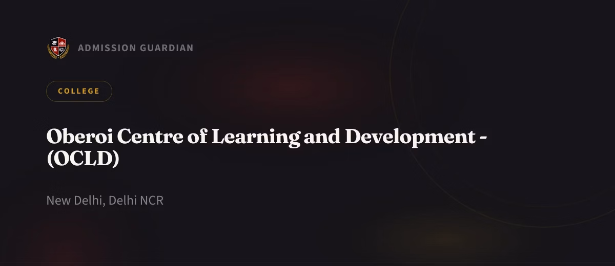 Oberoi Centre of Learning and Development - (OCLD) cover photo 1