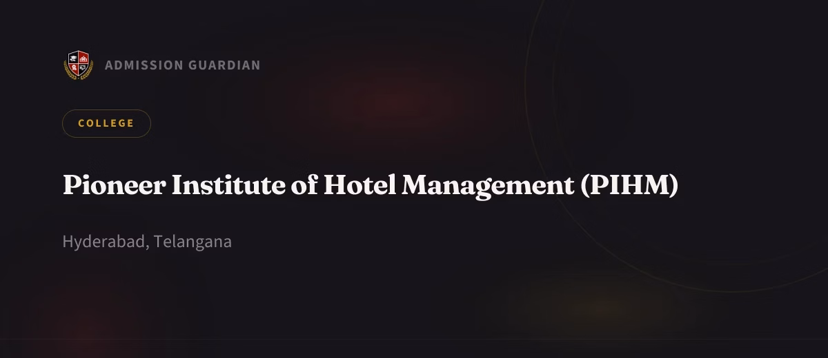 Pioneer Institute of Hotel Management (PIHM) cover photo 1