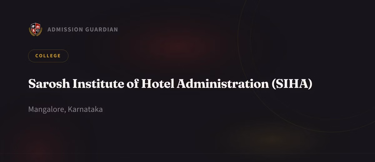 Sarosh Institute of Hotel Administration (SIHA) cover photo 1