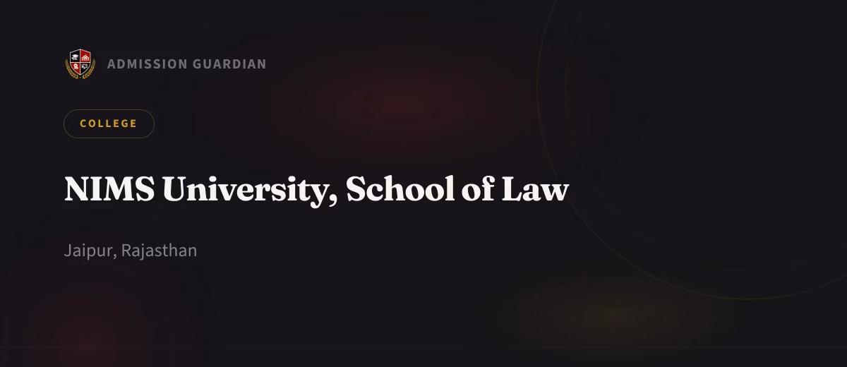 NIMS University, School of Law cover photo 1