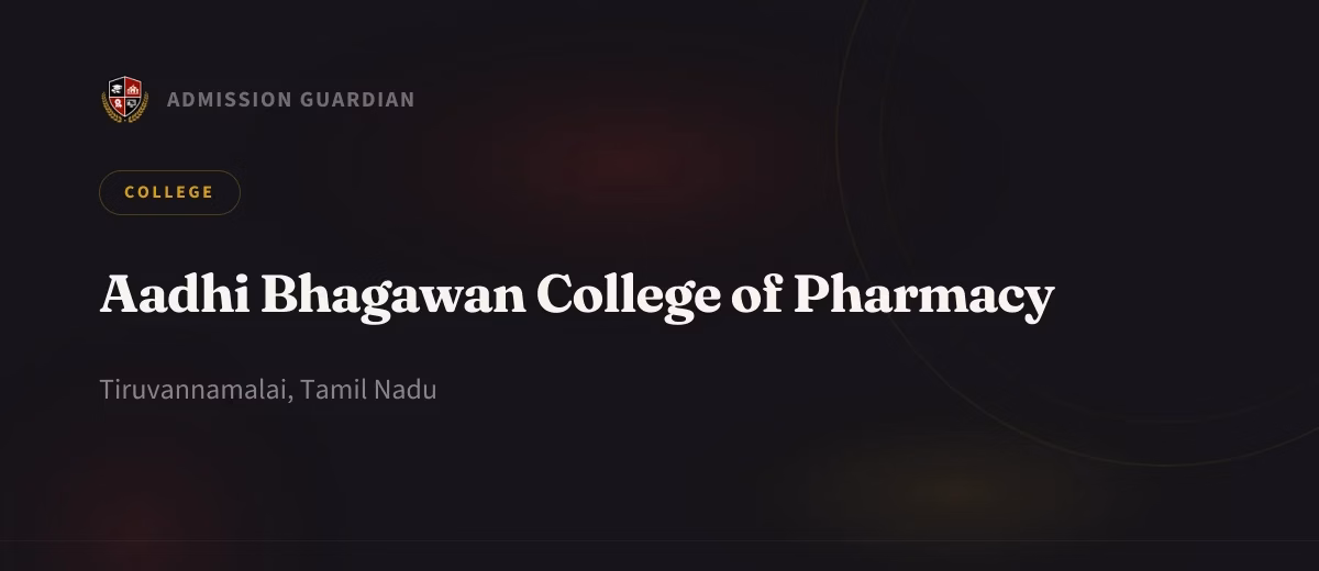 Aadhi Bhagawan College of Pharmacy cover photo 1